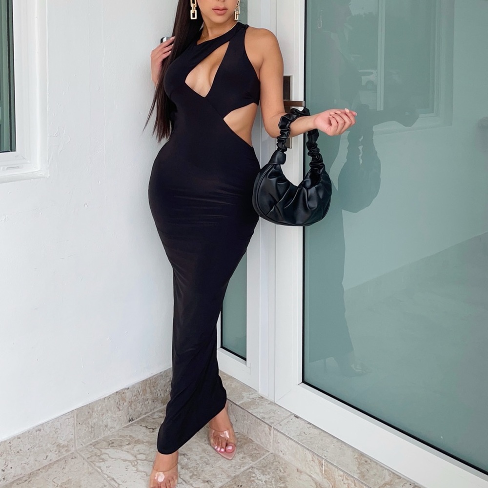 Black Fitted Maxi Dress